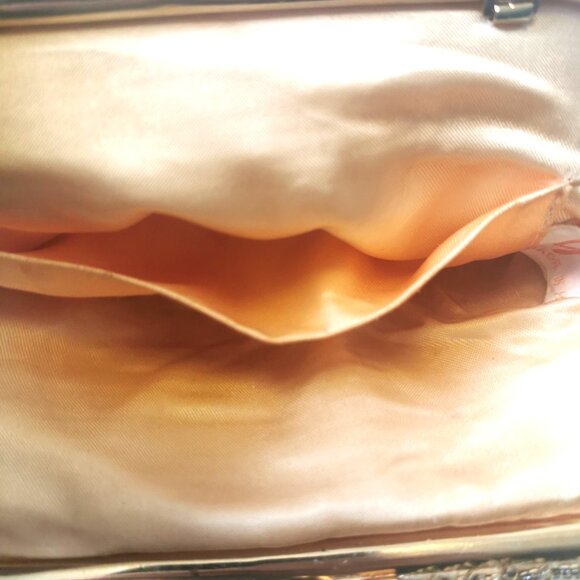 Vintage 1960s Goldco Gold Beaded & Sequined Evening Clutch Purse Bag Hong Kong - Picture 7 of 8